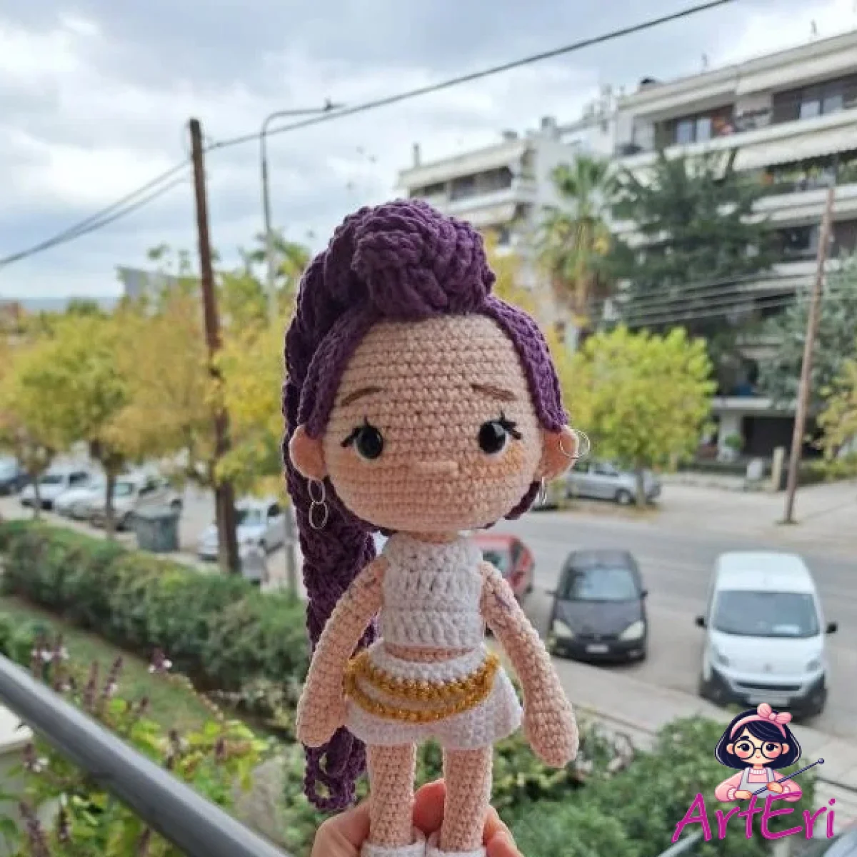 Πλεκτή κούκλα Ρούμι σετ (22cm)